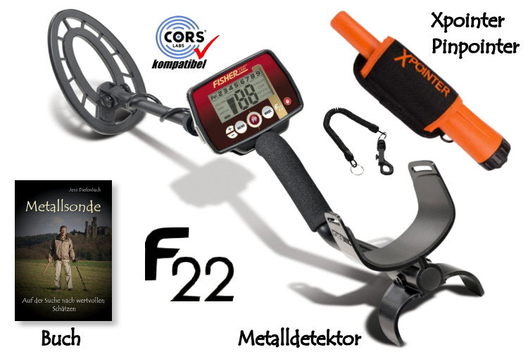 Fisher F22 Premiumpaket (Metalldetektor & Quest Xpointer & Schatzsucherhandbuch)