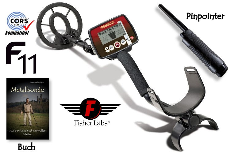 Fisher F11 Ausrüstungspaket (Metalldetektor & Basic Pinpointer & Schatzsucherhandbuch)
