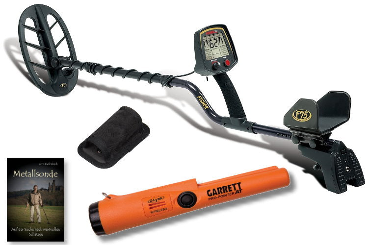 Metalldetektor Fisher F75 LTD mit Garrett PRO-POINTER AT Pinpointer & Schatzsucherhandbuch